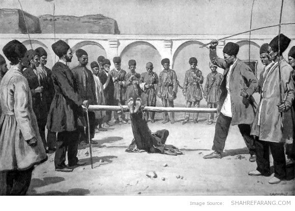 Bastinado in Persia, The Illustrated London News (1896)