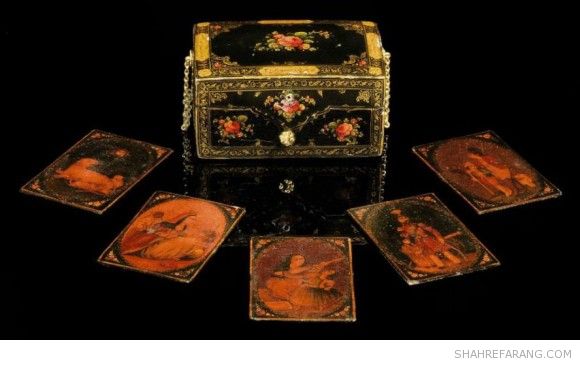 ورق بازی ایرانی، پاپیه ماشه ی لاک خورده، اواخر قرن نوزدهم.