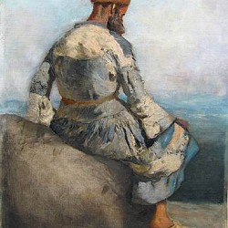 Persian Peasant Seated atop a Rock